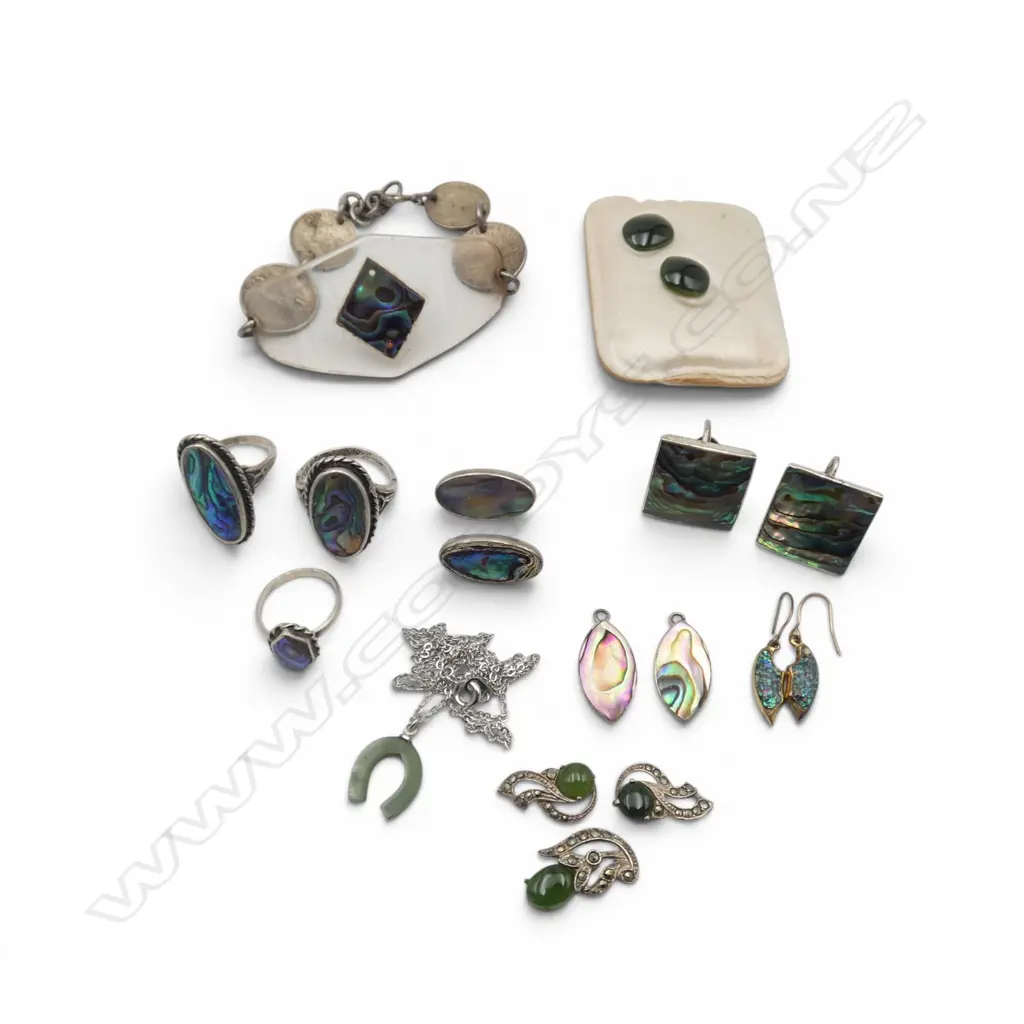 ASST. PAUA JEWELLERY, MOST SILVER BACKED Image 1++