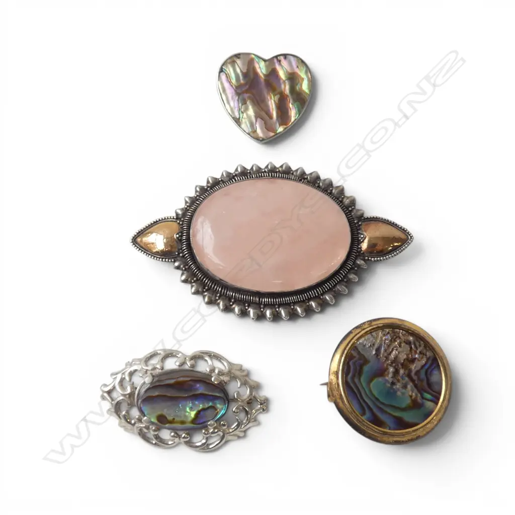 4 BROOCHES, 3 SILVER, 1 ROLLED GOLD Image 1++