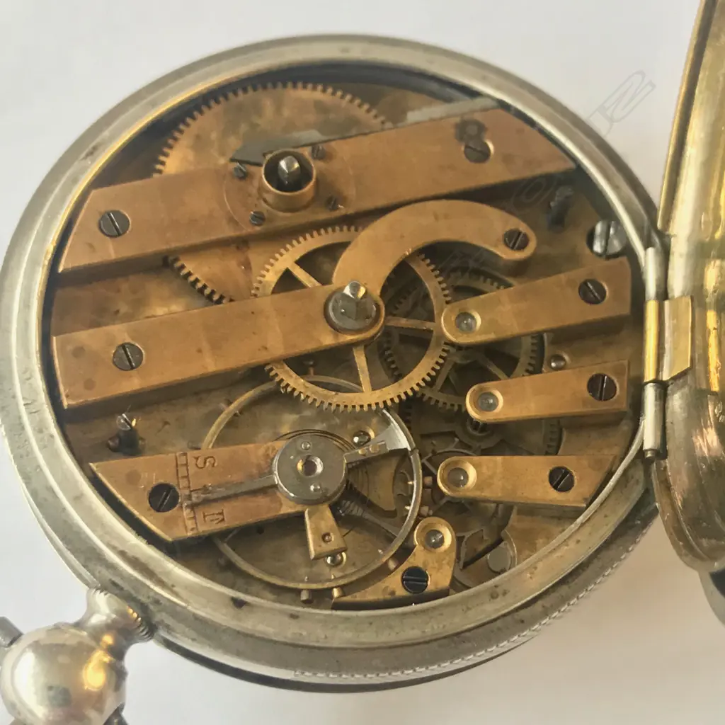 A Swiss silver cased hunter pocket watch, signed H. Hugenin, Locle Image 1++