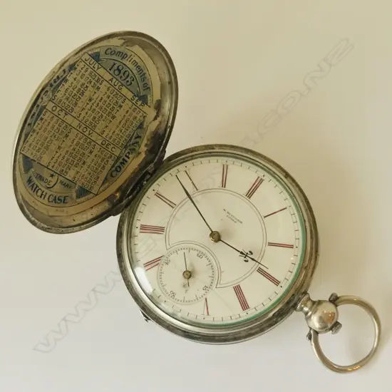 A Swiss silver cased hunter pocket watch, signed H. Hugenin, Locle