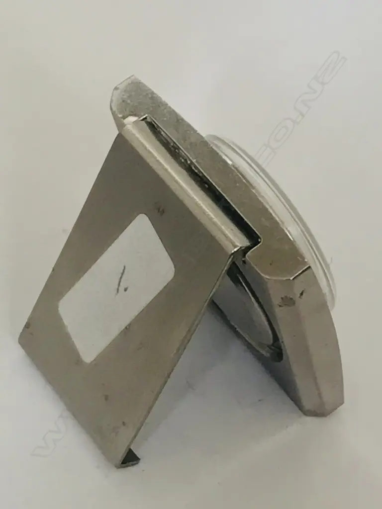 Swiss Türler small travel alarm clock with folding easel back c.1960s. Square, Image 1++