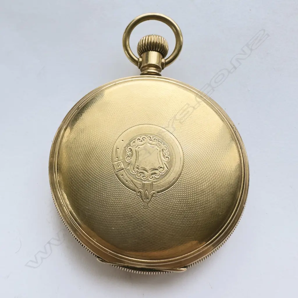 Swiss gold-plated hunter pocket watch by Baume, Image 1++