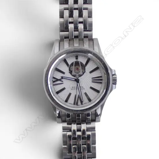 BULOVA ACCUTRON LGE GENT'S WRISTWATCH half exhibition back. Running