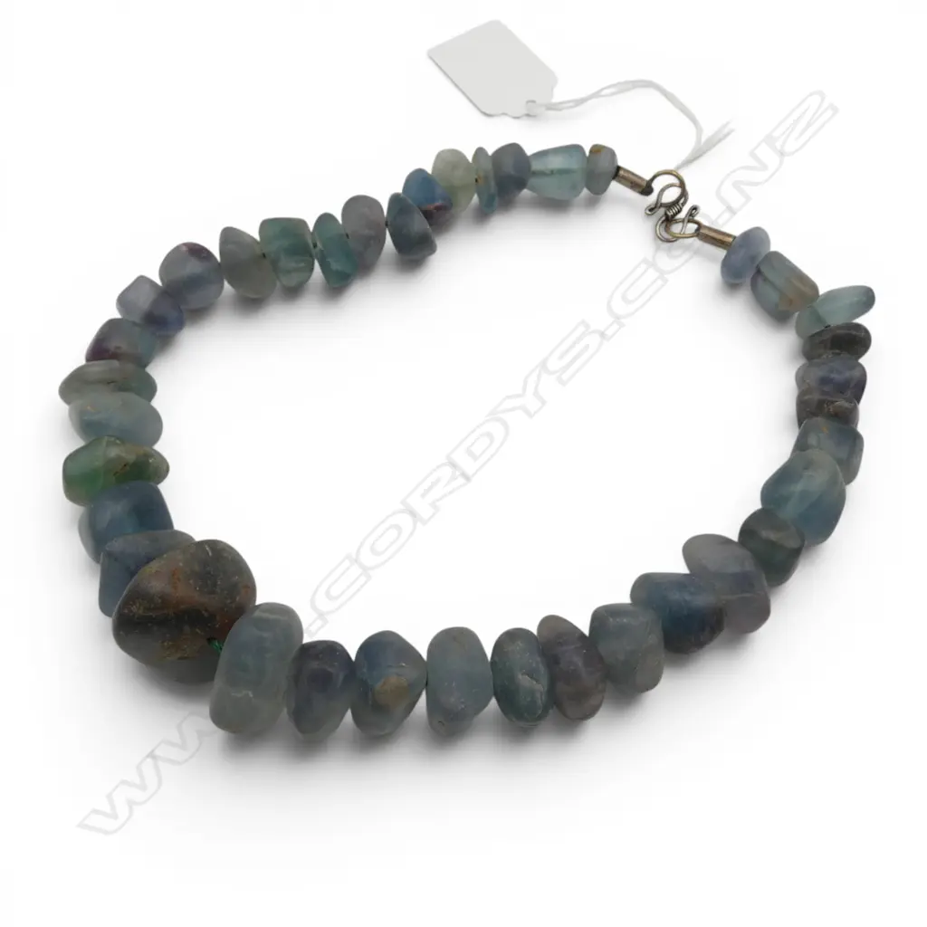 CHUNKY  NATURAL POLISHED GEMSTONE MULTI COLOURED BEAD NECKLACE L190MM Image 1++