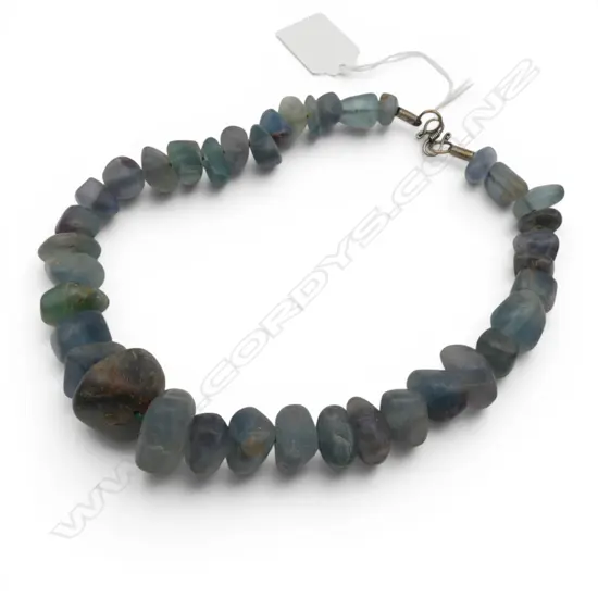 CHUNKY  NATURAL POLISHED GEMSTONE MULTI COLOURED BEAD NECKLACE L190MM