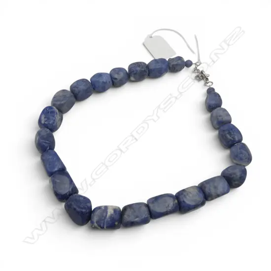 CHUNKY LAPIZ BEAD NECKLACE L210MM