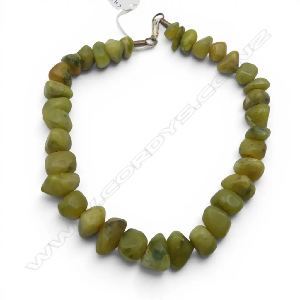 CHUNKY NATURAL STONE JADE NECKLACE L180MM Image 1++
