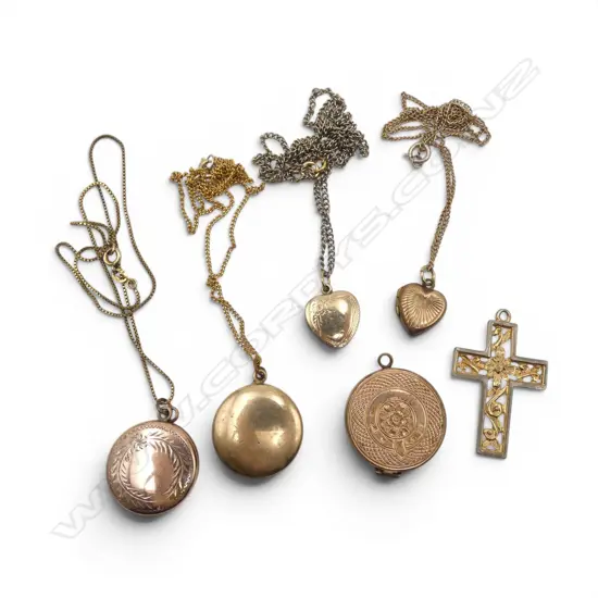 6 GOLD PLATED PENDANTS