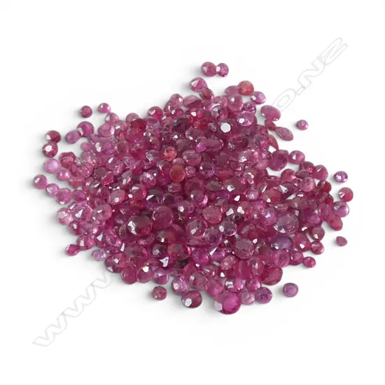 BAG OF 15CT FACETED ROUND RUBIES