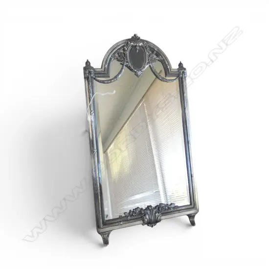 EDWARDIAN SILVER PLATED TABLE MIRROR H500MM