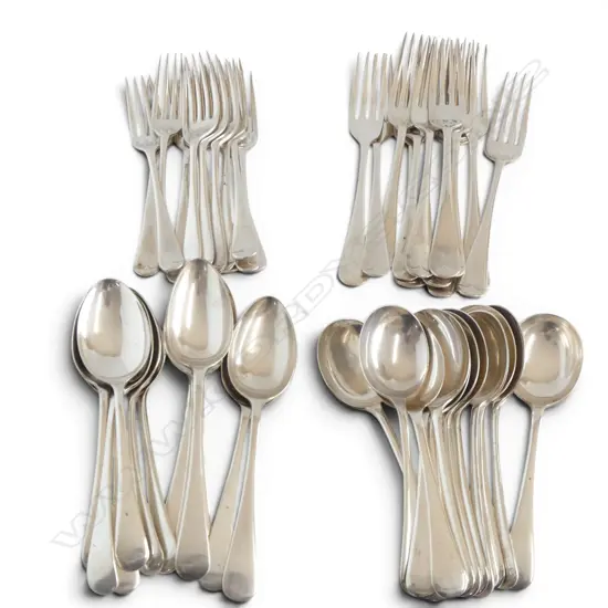 48PCS ‘OLD ENGLISH’ CUTLERY SILVER PLATE 12 EACH DINNER & LUNCH FORKS, SOUP & DESSERT SPOONS