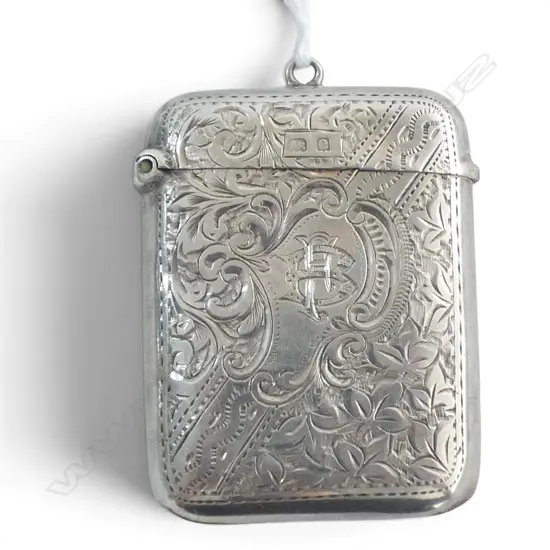 Birmingham 1904 SILVER ENGRAVED VESTA 21gms