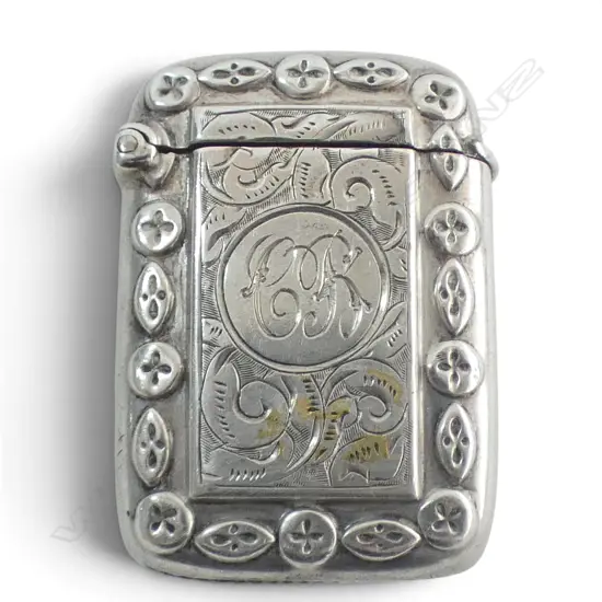 EDWARDIAN SILVER VESTA nicely engraved 15.7gms