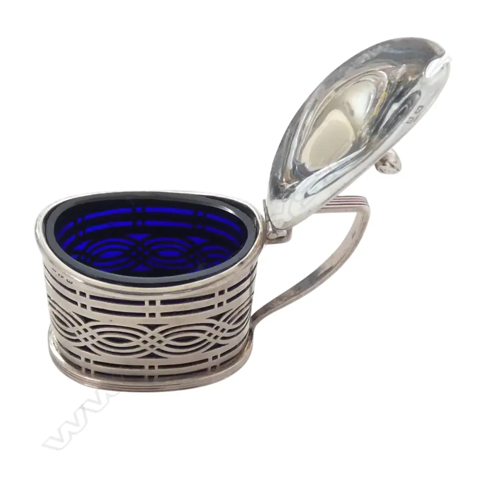 2 S/SILVER MUSTARD POT SILVER WIEGHT 97.6GMS Image 1++