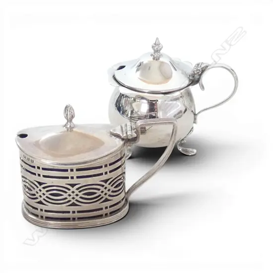 2 S/SILVER MUSTARD POT SILVER WIEGHT 97.6GMS