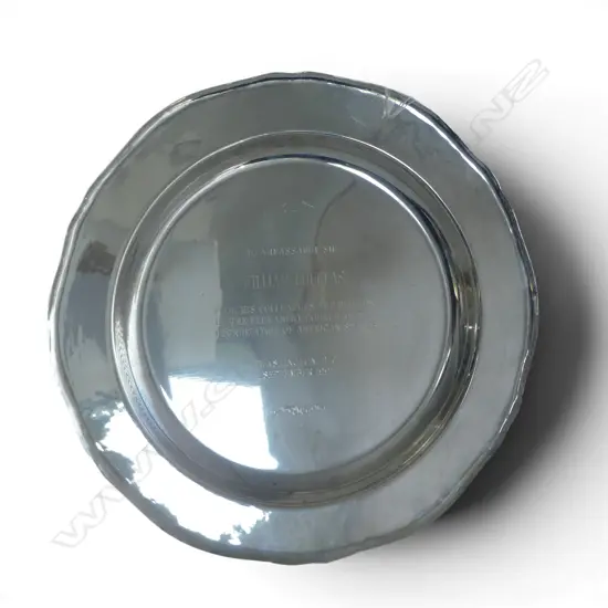 PERUVIAN CAMUSSO 925 SILVER TRAY 350mm dia, 630gms