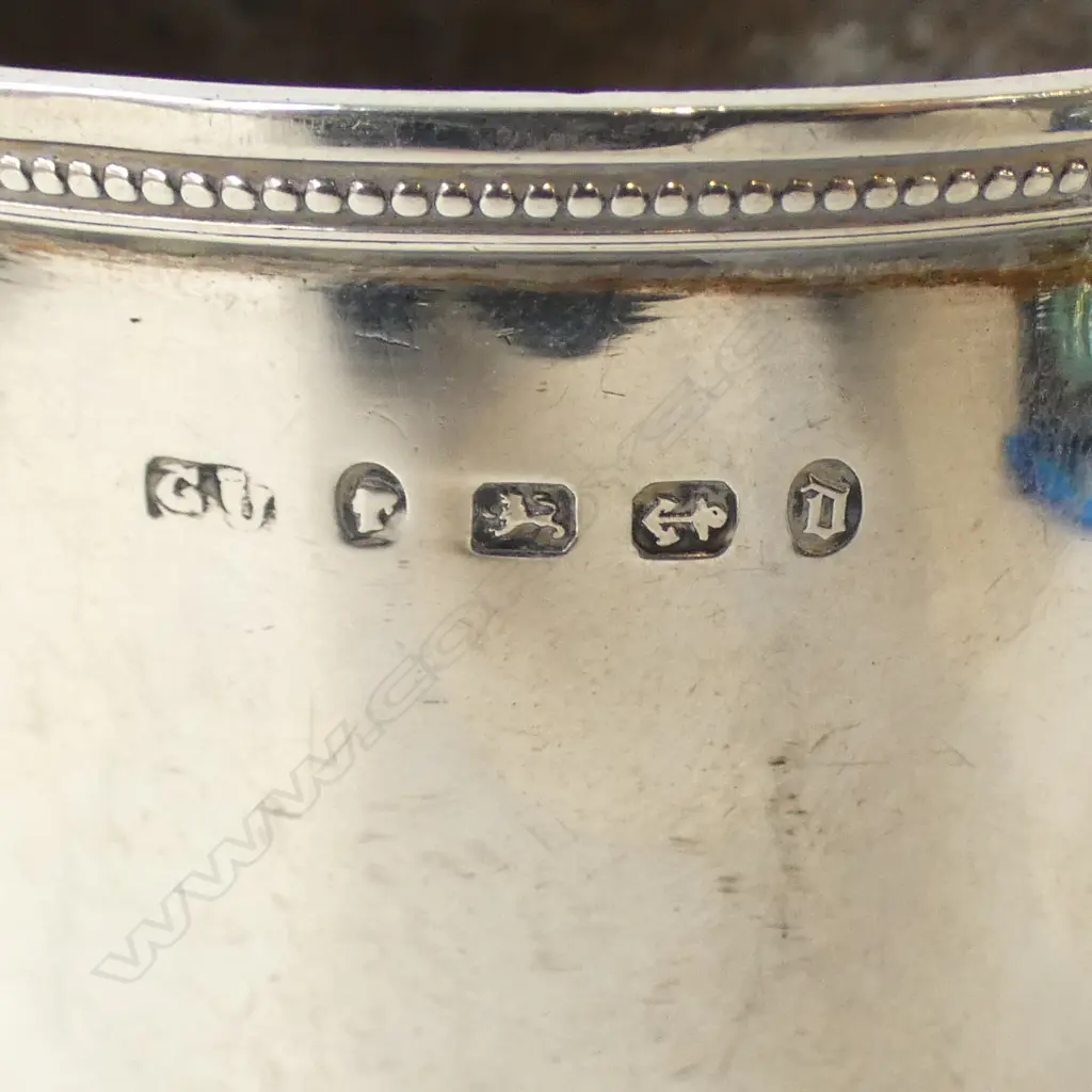 STG SILVER MUG, H.90mm, B'HAM 1878 102gms Image 1++