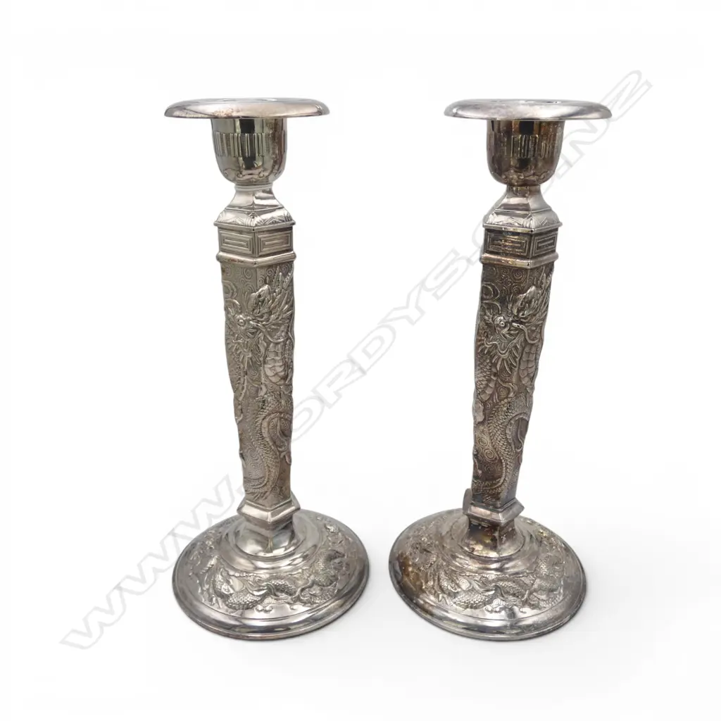 PR ORIENTAL SILVER PLATE CANDLESTICKS H.270mm Image 1++
