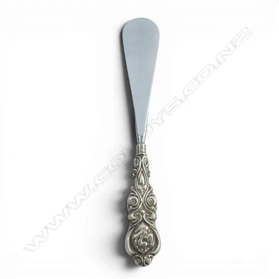 VINTAGE S/SILVER HANDLED SHOE HORN ANGEL PAT 