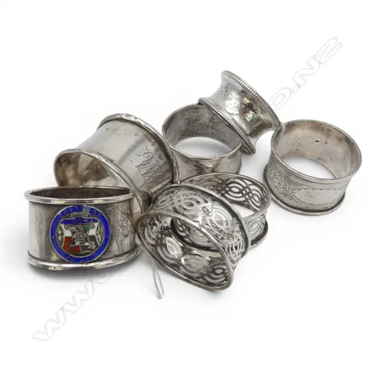 7 S/SILVER NAPKIN RINGS 99.3GMS