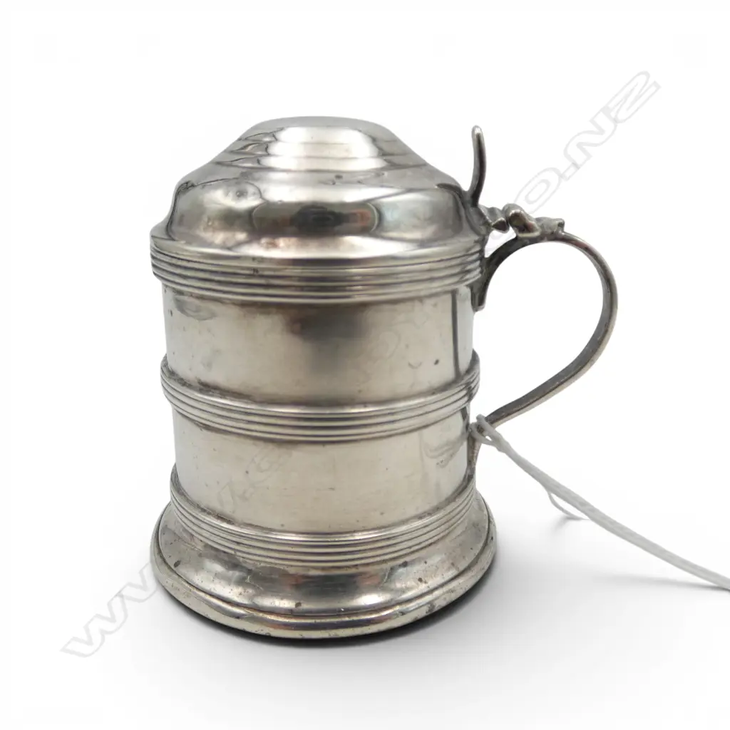 S/SILVER MUSTARD POT BLUE GLASS LINER SILVER WIEGHT 70.4GMS Image 1++