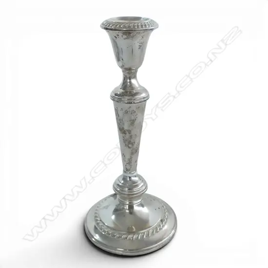 S/SILVER SINGLE CANDLESTICK H220MM WEIGHTED T/WEIGHT 500GMS