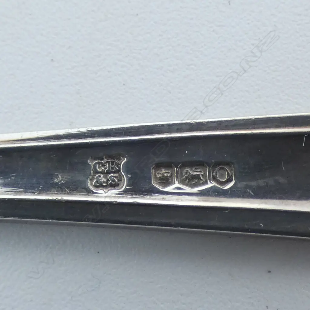 CASED SET STG SILVER COFFEE SPOONS & SUGAR TONGS, 94gm Image 1++