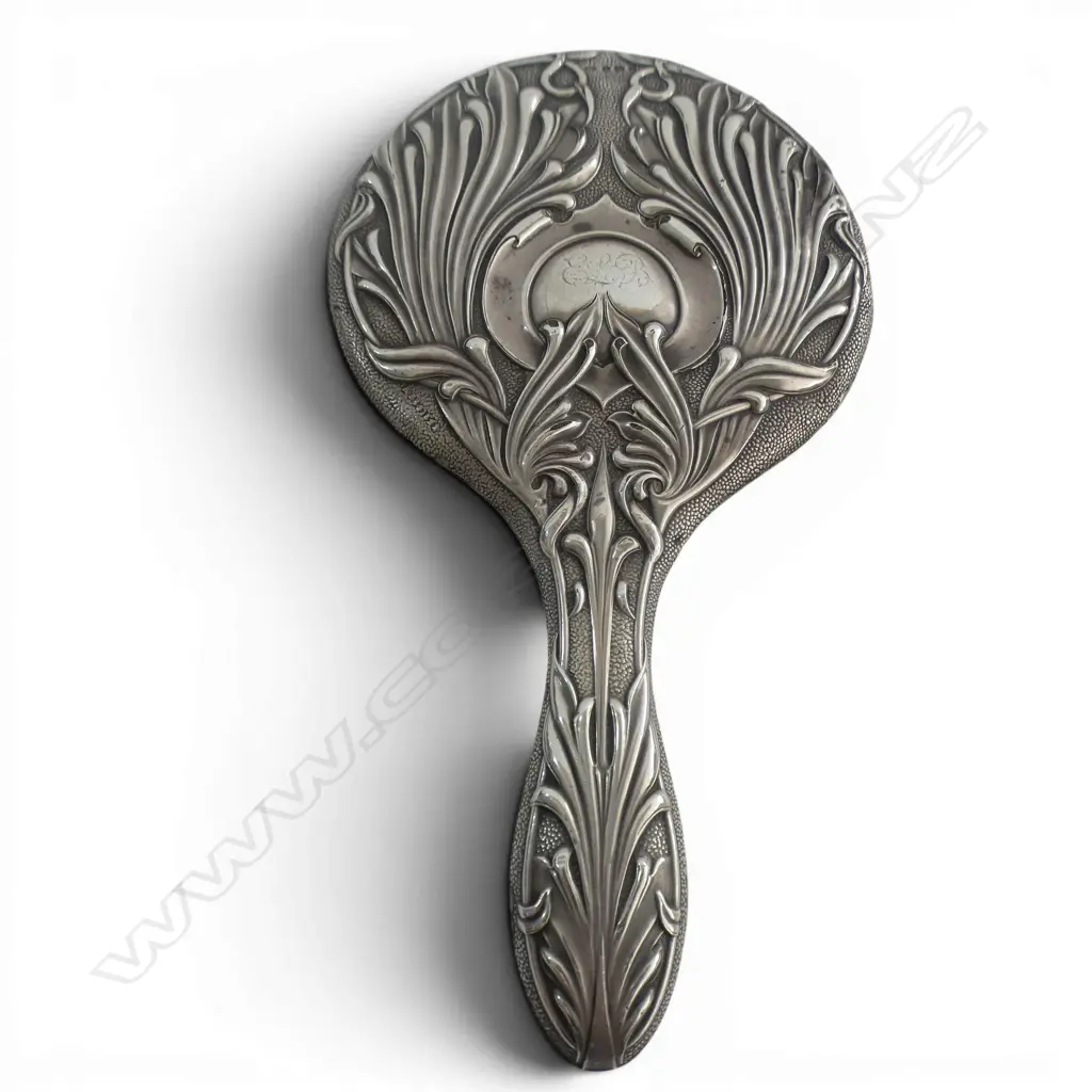 ART NOUVEAU S/SILVER HAND MIRROR  Image 1++