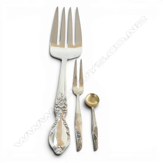 GORHAM S/SILVER SERVING FORK CAKE FORK & SALT SPOON 73.8GMS 