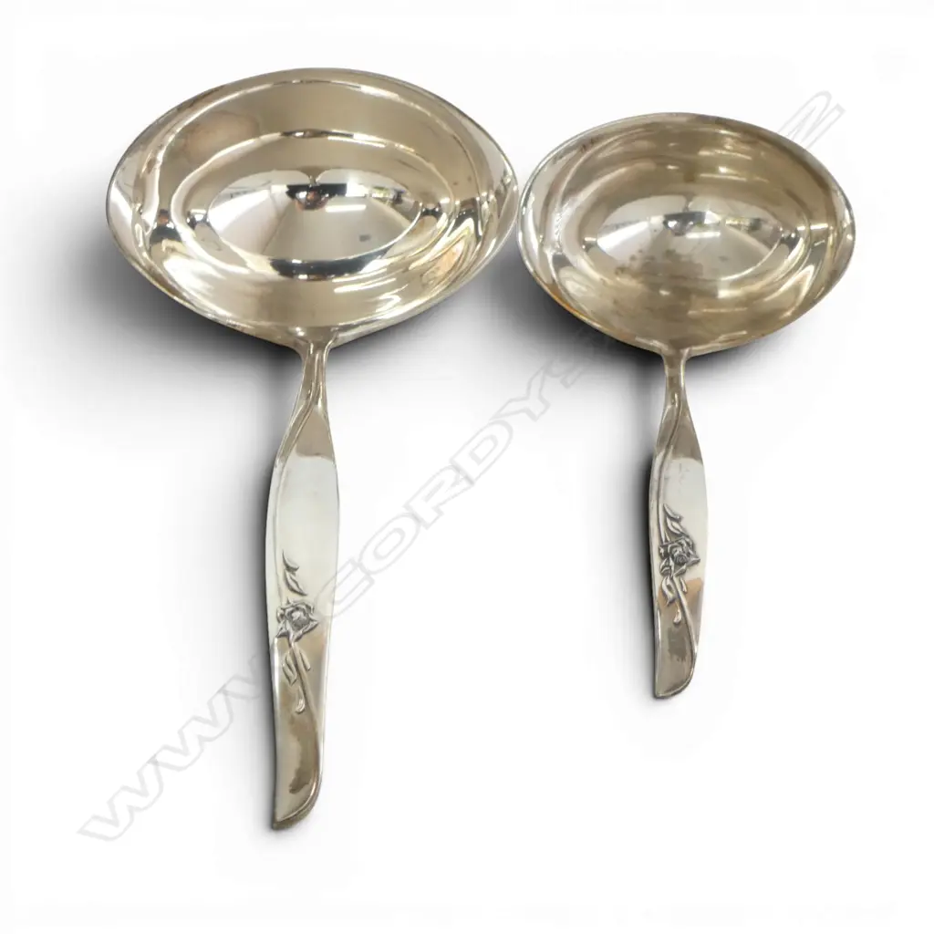 2 GORHAM S/SILVER SAUCE LADLES 97.2GMS Image 1++