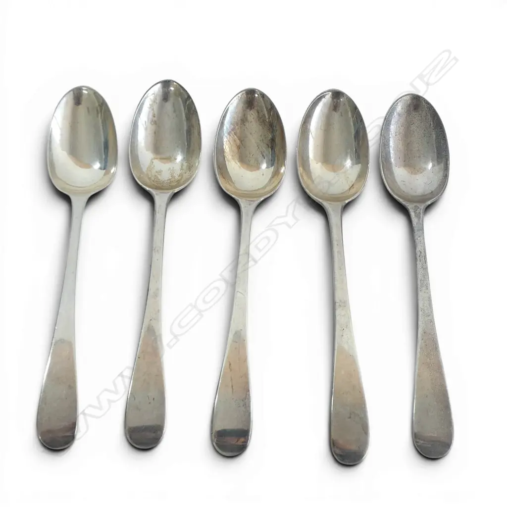 5 VICTORIAN S/SILVER TEASPOONS 105GMS Image 1++