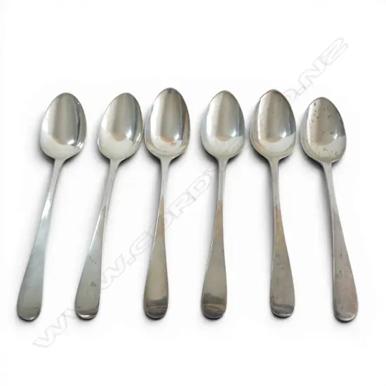 6 VICTORIAN S/SILVER DESSERT SPOONS 213GMS