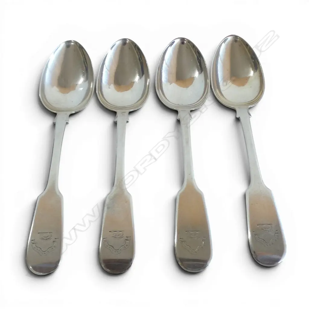 4 WILLAIM IV STG SILVER SPOONS, LONDON 1834, 192gms Image 1++