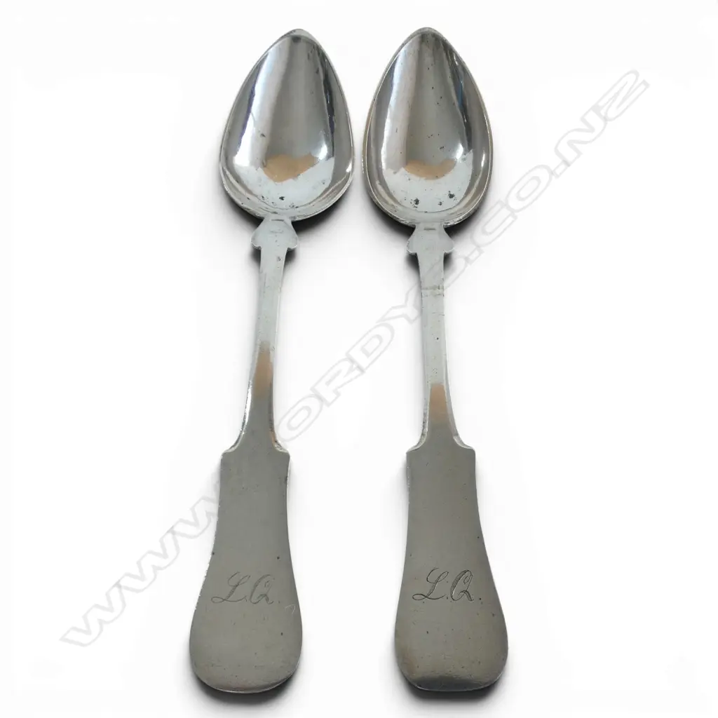 2 SILVER TABLE SPOONS L.220mm 99gms Image 1++