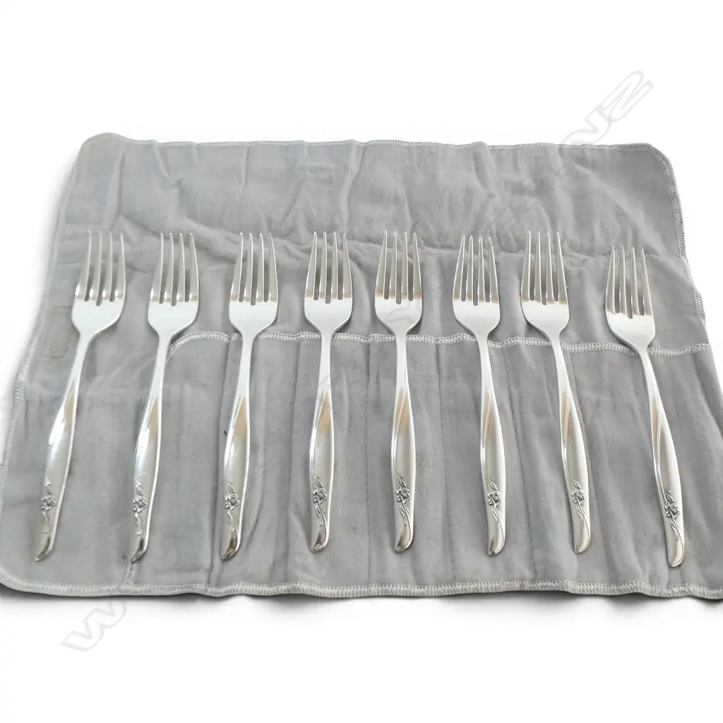8 GORHAM S/SILVER DESSERT FORKS 333.9GMS Image 1++
