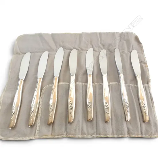 SET OF 8 GORHAM S/SILVER HANDLED SMALL KNIVES 