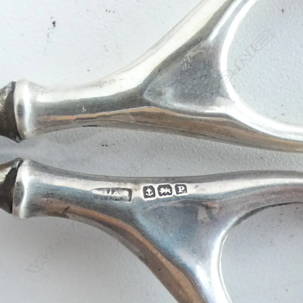 5 PRS SCISSORS, STG SILVER HANDLES L.120mm Image 1++