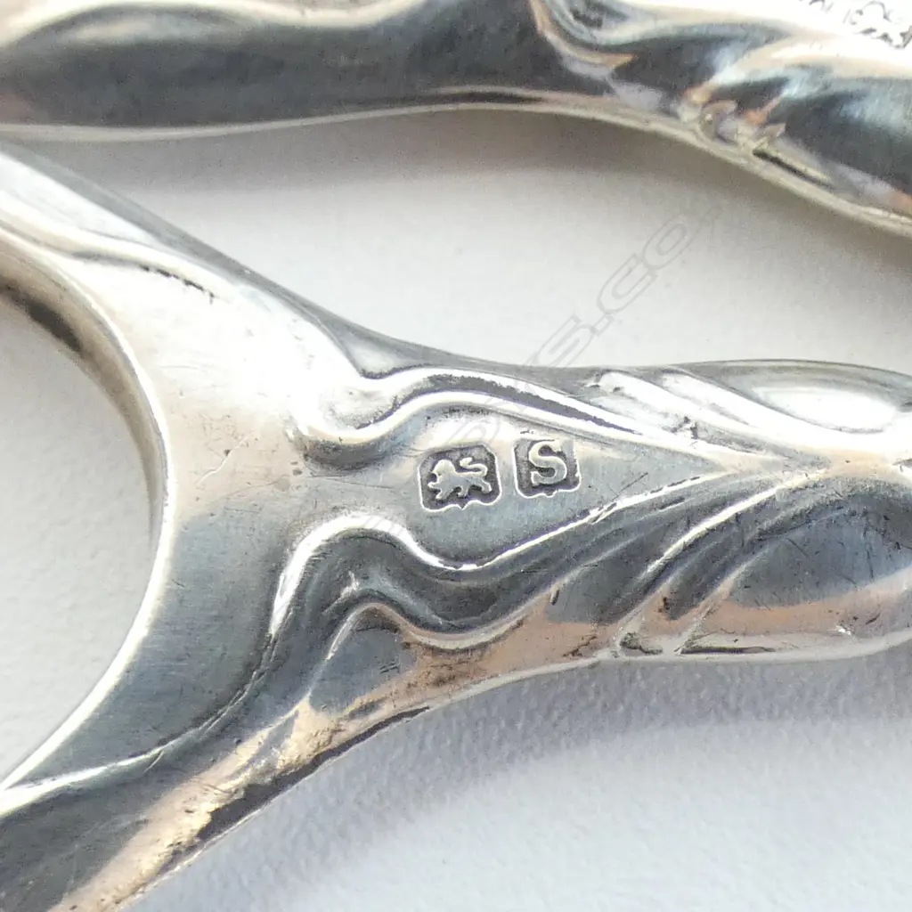 6 PRS SCISSORS, STG SILVER HANDLES L.115mm Image 1++
