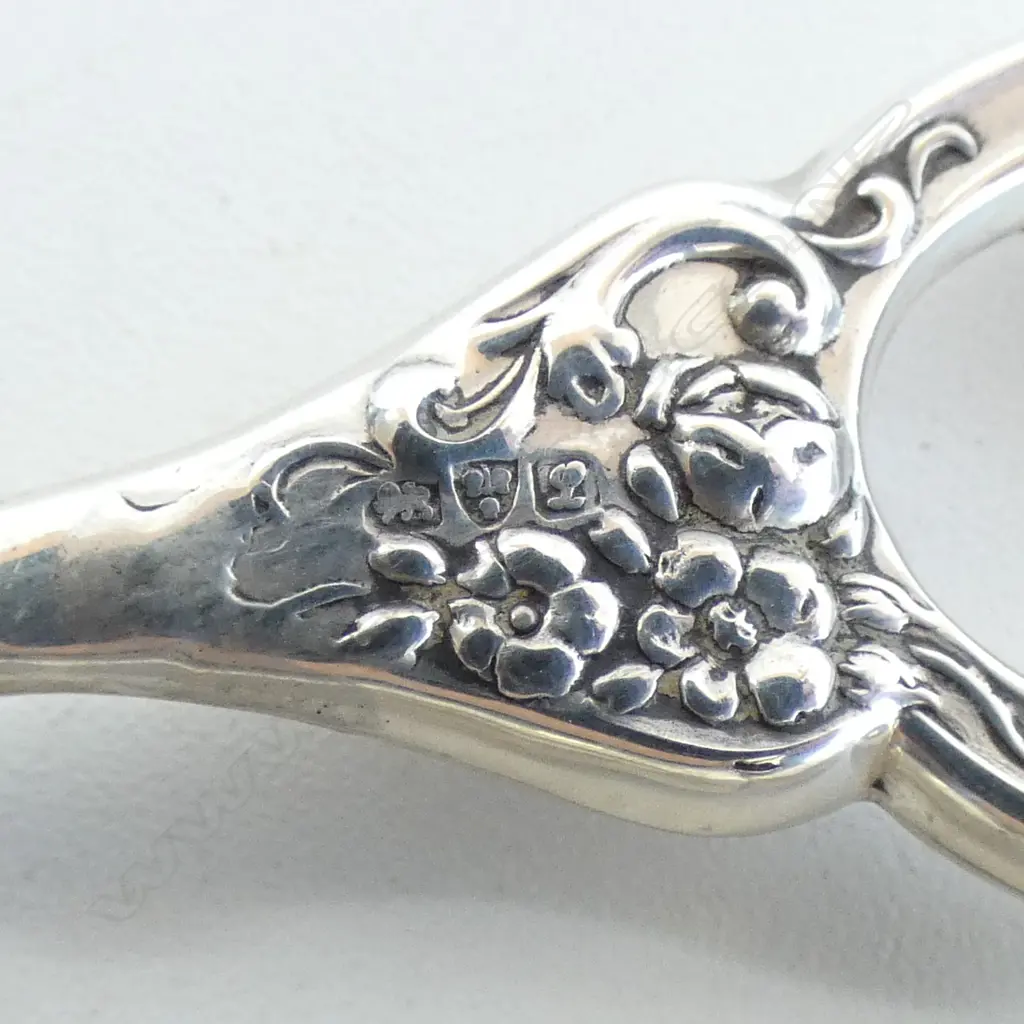 6 PRS SCISSORS, STG SILVER HANDLES L.115mm Image 1++