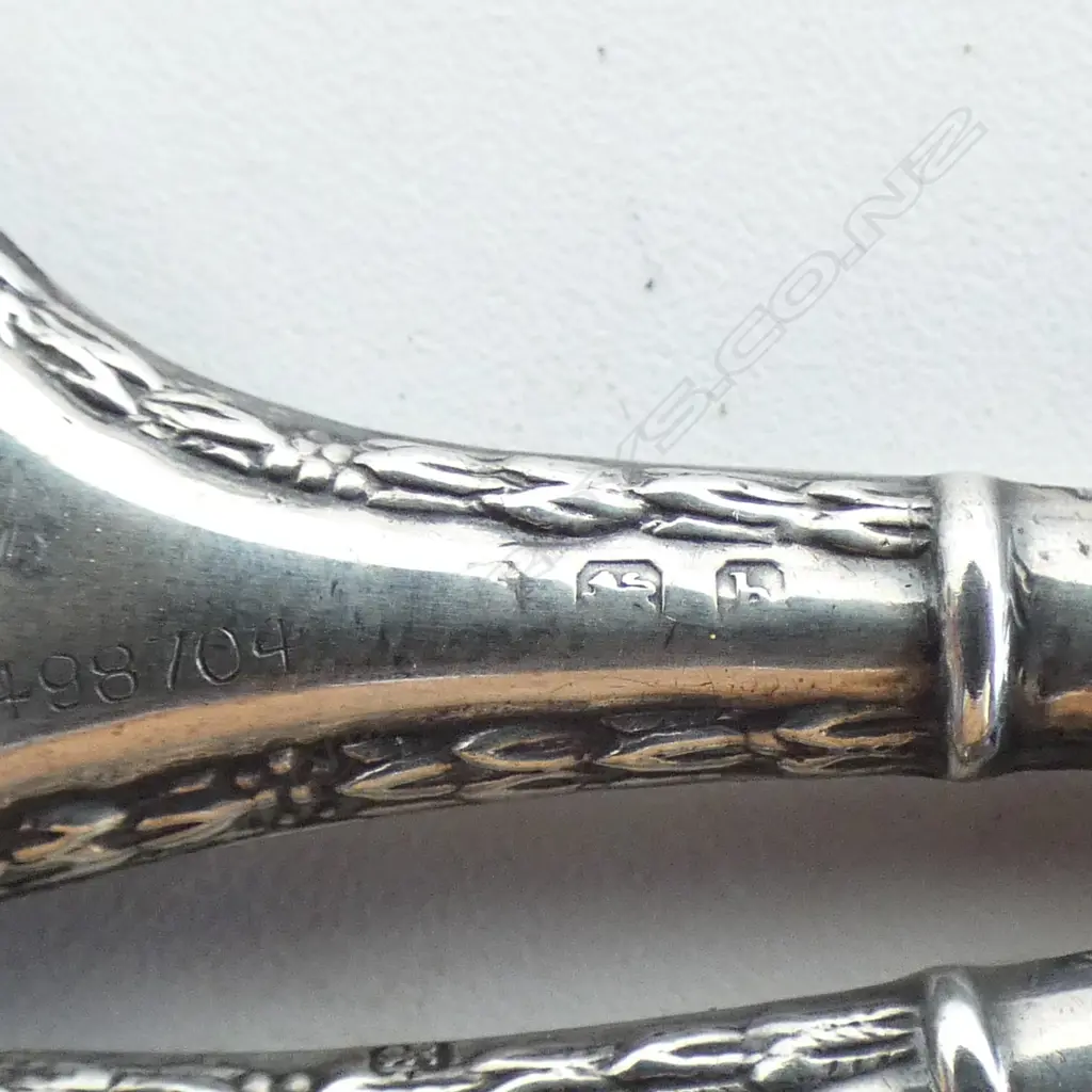 6 PRS SCISSORS, STG SILVER HANDLES L.115mm Image 1++