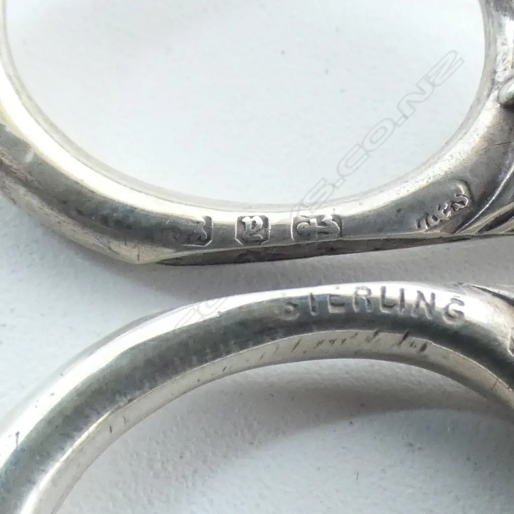 6 PRS SCISSORS, STG SILVER HANDLES L.110mm Image 1++