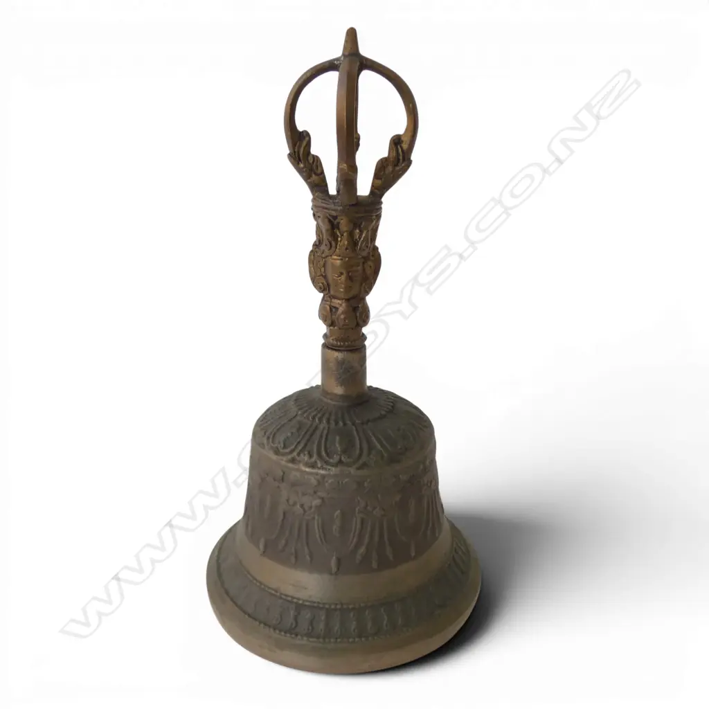 ORIENTAL ARCHAIC STYLE BRASS BELL H.210mm Image 1++