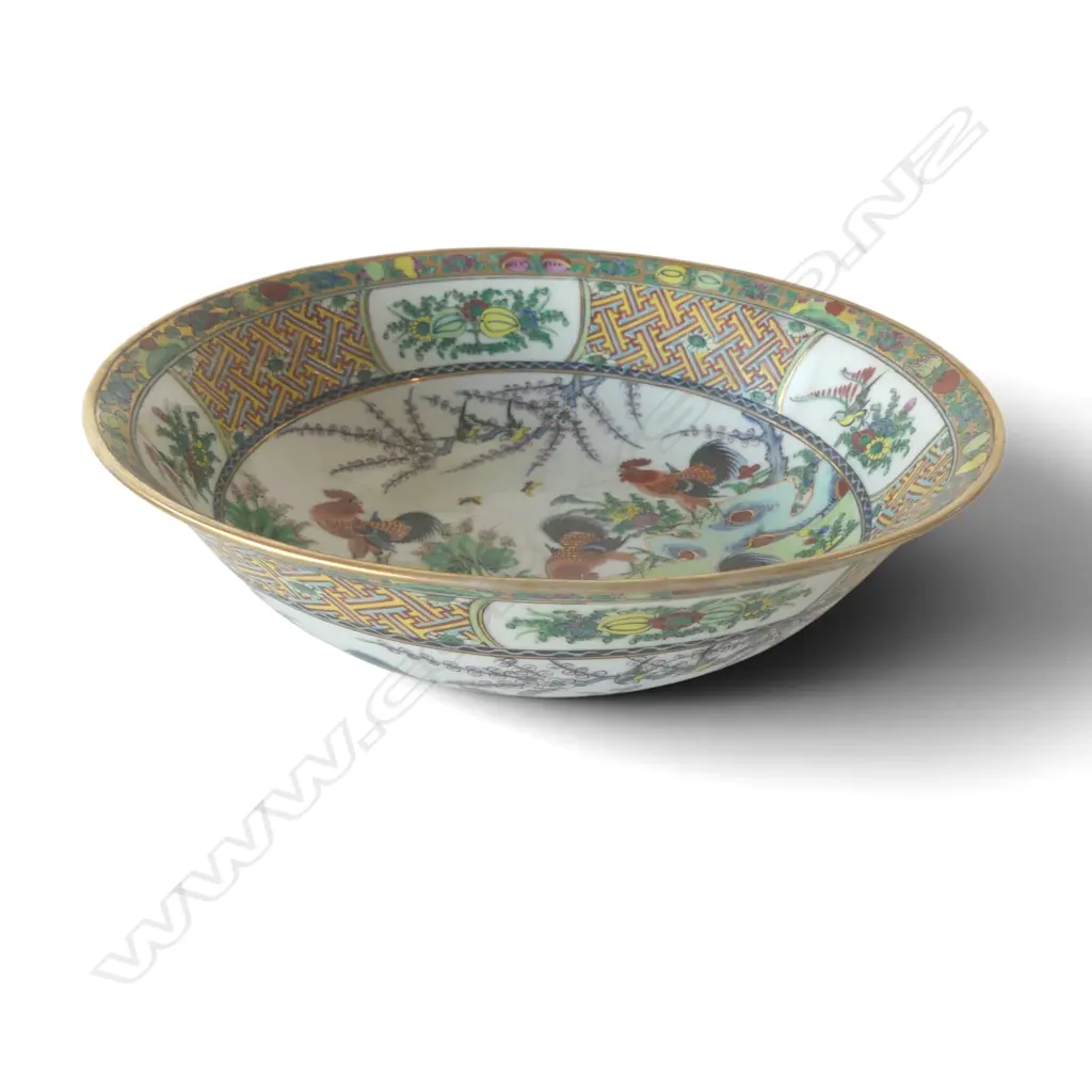 CHINESE COCKREL PORCELAIN BOWL DIA250MM Image 1++
