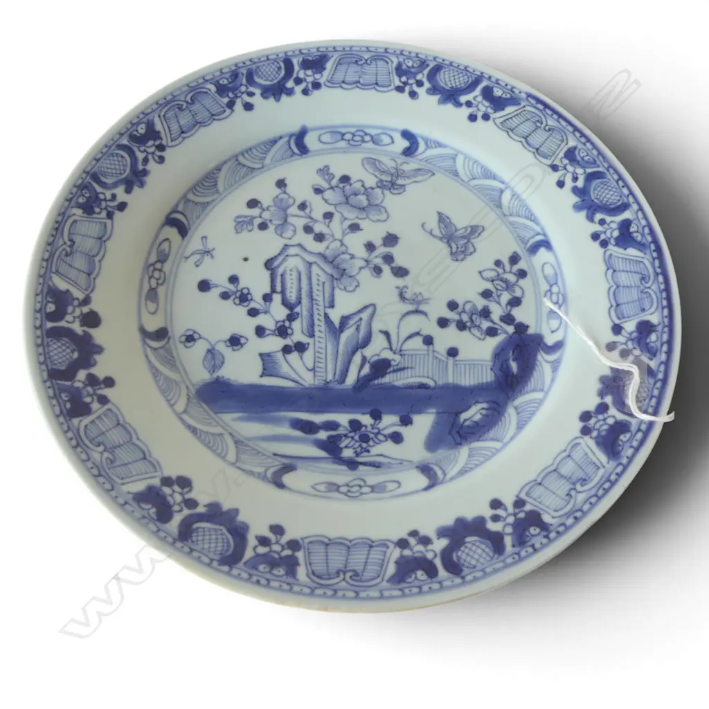 CHINESE EXPORT BLUE & WHITE PORCELAIN PLATE DIA240MM Image 1++