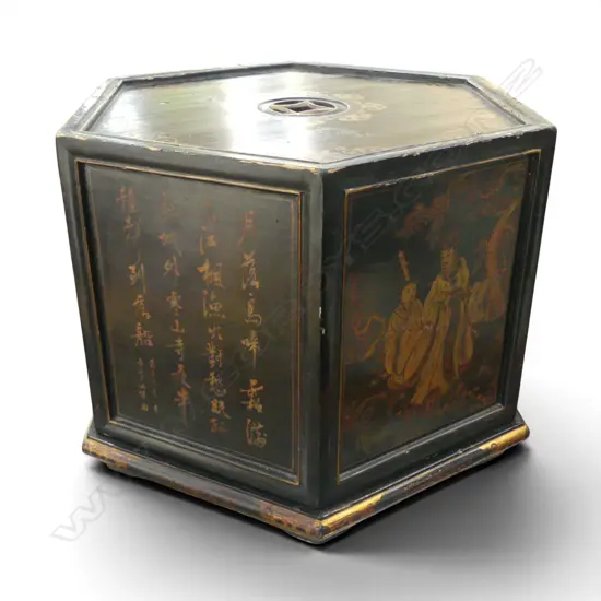 VINTAGE CHINESE HAT BOX H.260mm, 330mm dia