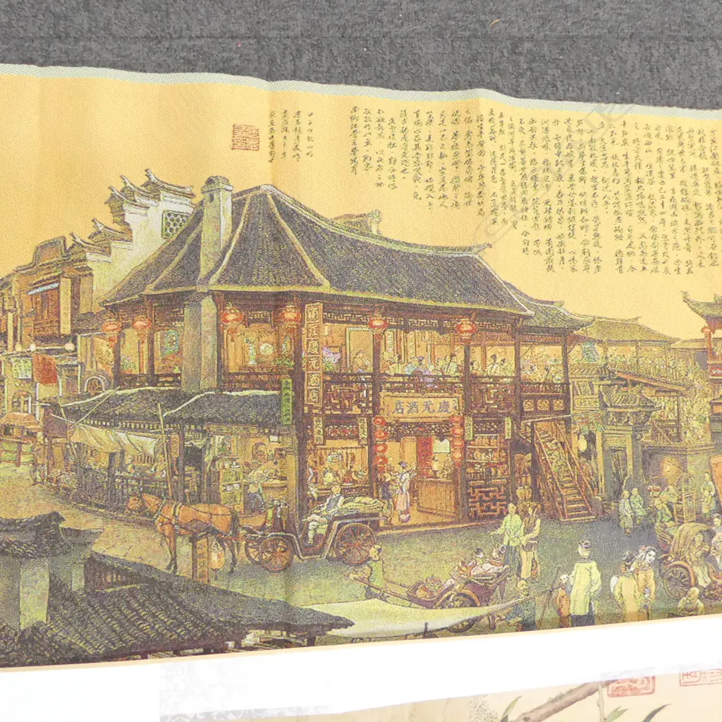 3 ORIENTAL SCROLLS + MACHINED TAPESTRY Image 1++