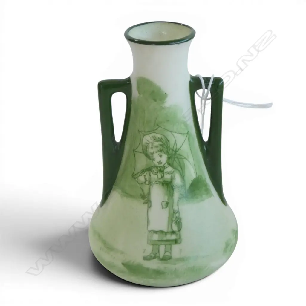 ROYAL DOULTON MINIATURE GREEN CHILDREN VASE, H.100mm Image 1++