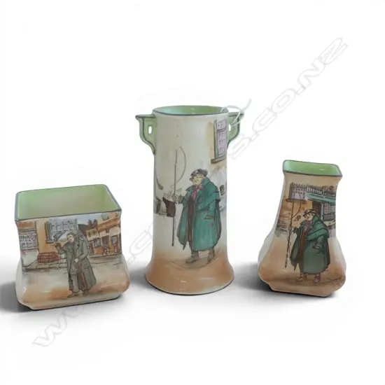 3 PCS DOULTON DICKENS WARE, TONY WELLER, H.150mm tallest
