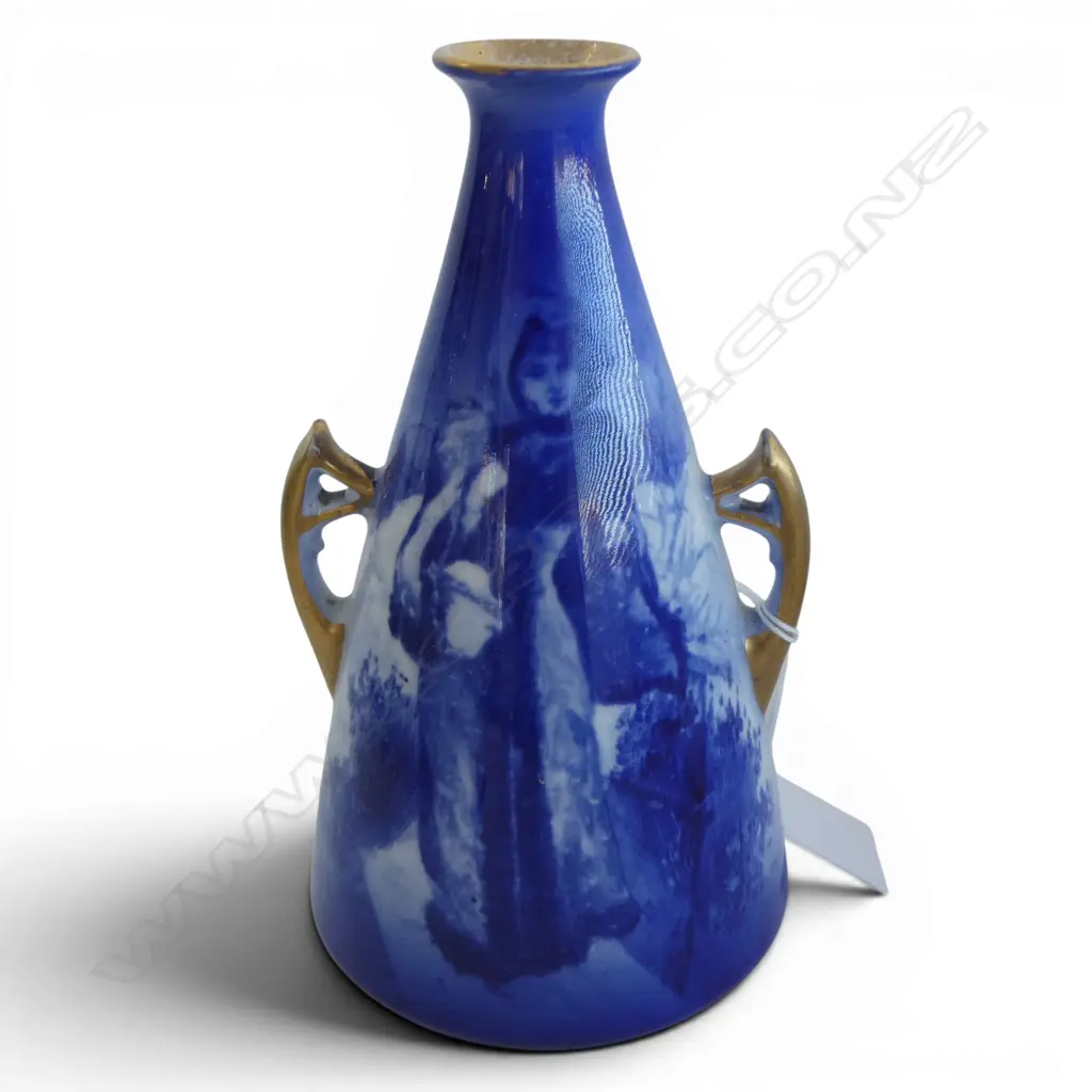 ROYAL DOULTON BLUE CHILDREN TRUMPET VASE, H.180mm Image 1++