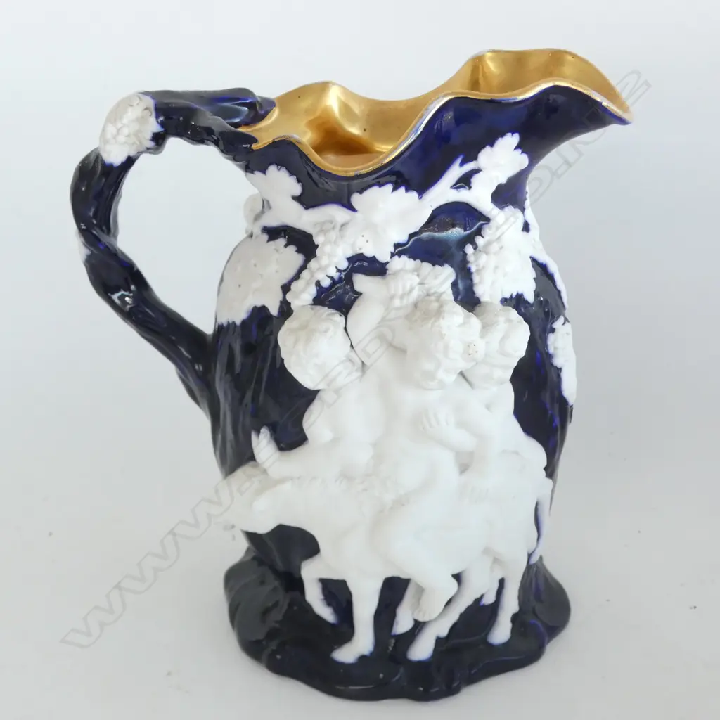 VICTORIAN BISQUE CHINA BACCHUS JUG H230MM Image 1++